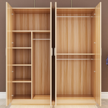 衣柜实木简约现代简易衣柜组装木质柜子2/3门卧室衣柜