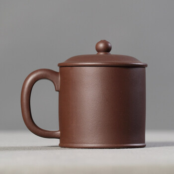 
                                        忆壶茶（YIHUTEA）  紫砂杯原矿紫砂盖杯茶杯老板杯商务杯茶杯 紫气东来 430ml 原矿紫泥                