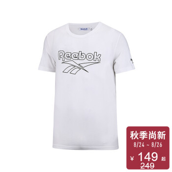 Reebok 锐步 LF M SS TEE 男子经典休闲短袖T恤 EVZ29 白/黑色-CW5216 A/M,降价幅度25.1%