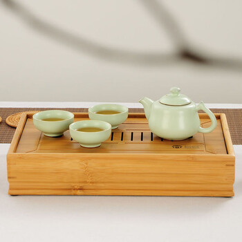 
                                        茗匠 小箱式储水茶盘 竹制茶盘  实木茶台茶海 功夫茶具 大中小号 大号40X28                