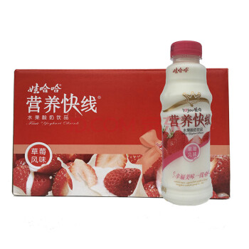 娃哈哈 营养快线水果酸奶饮品草莓风味500g(1*15)(孟村兰芳副食)