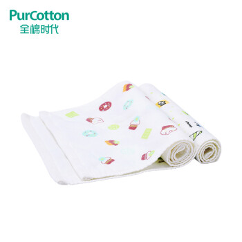 全棉时代（PurCotton）婴童纯棉纱布毛圈面巾 洗脸毛巾 1条 绿色蛋糕