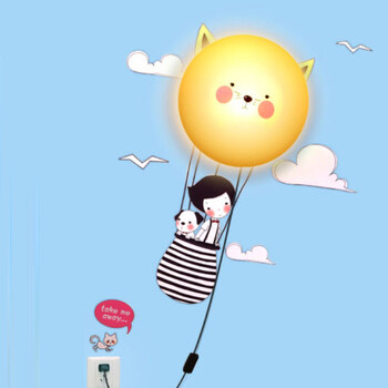 生活演异 卡通创意3D墙纸壁灯 DIY卧室床头灯 儿童宝宝创意礼物 益智墙贴壁灯 客厅壁贴 斑点狗
