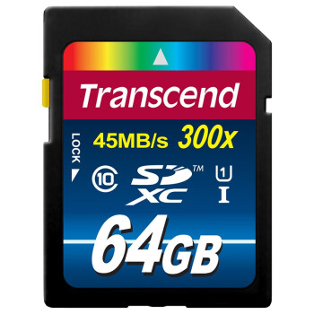 创见（Transcend） SDXC Class 10 UHS-I 300X 64G 存储卡 45M/s