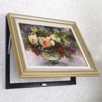 
                                                            瑾轩电表箱装饰画 欧式客厅油画配电箱装饰画电箱装饰画客厅壁画三联画玄关画 拉丝银加内线横版托马斯油画1 55*75液压上翻                