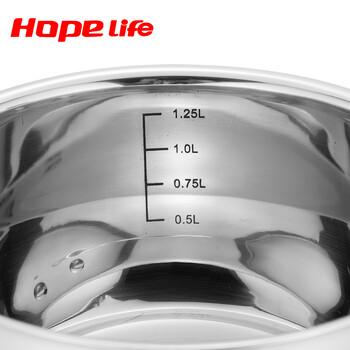 盈信hoplife不锈钢奶锅欧式 煮面锅煮粥锅 红色
