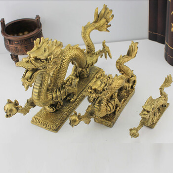 
                                        聚善缘铜质汉龙摆件十二生肖龙家居装饰品工艺品摆设桌面摆件礼品室内玄关酒架书柜手艺术品 中号 0.8公斤净重                