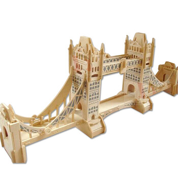 玩具拼插木质玩具3d立体娃娃拼图立体模型积木伦敦塔桥春天像刚塔地的原木图片