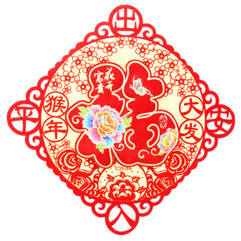 唐礼 2017鸡年货福字剪纸 3D立体植绒布福字