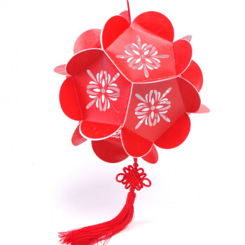 中秋节传统2019儿童手工灯笼制作diy材料包手提发光玩具绣球 绣球灯笼