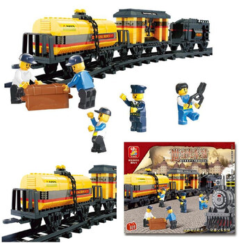 拼装积木快乐小鲁班积木世纪火车站 候车大厅