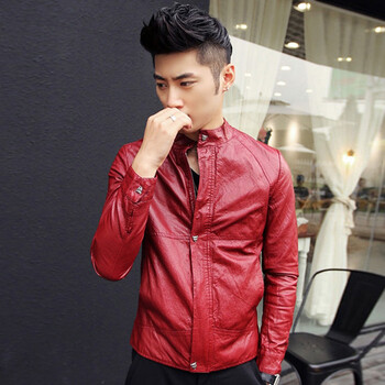 兰菁(LAN)<em>男士</em>商务休闲皮衣 秋冬男款韩版修身