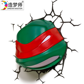 
                                        造梦师忍者神龟Raphael拉裴尔儿童房卧室床头灯3D壁灯裂纹墙纸                