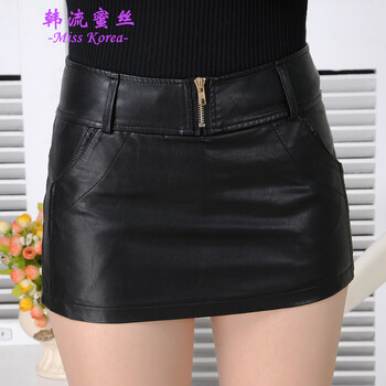 韩流蜜丝 <em>2015秋冬</em>新款pu皮<em>短裤</em>裙女裤裙修身