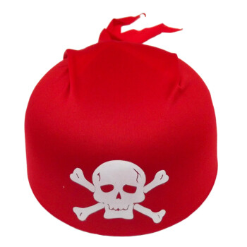 欢乐派对 六一儿童节万圣节圣诞节元旦表演道具海盗帽子海盗水手帽子表演小喽罗海盗帽子五种图案可选 红色骷髅