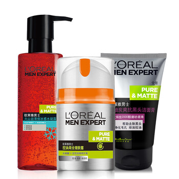 欧莱雅男士护肤品套装 洁面洗面奶爽肤水面霜