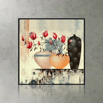 新意坊 餐厅静物装饰画东南亚饰品客厅壁画电表箱遮挡挂画50*50CM B 50*50cm
