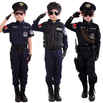 六一孩子宝宝儿童小警察演出服武装特警精英装备舞蹈男女军装表演