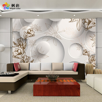 枫彩3d立体电视背景墙墙纸壁画现代简约花卉