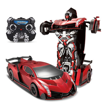 美致儿童一键遥控变形车玩具金刚机器人模型2
