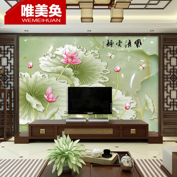 唯美奂 定制壁画墙纸SM3242玉石3D立体绿色