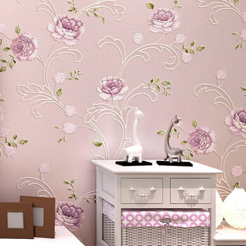 绿泇 温馨田园无纺布卧室非自粘壁纸 客厅电视