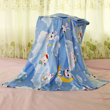 千层家纺 手工纯棉印花儿童被套婴儿专用全棉小被罩 兔宝宝 120cm*150cm