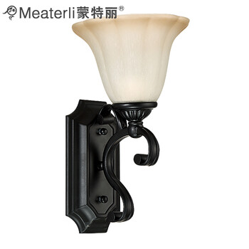 蒙特丽 客厅卧室书房玄关床头灯CH003-B 美式田园复古壁灯(B) 1头 配送led灯泡(E27黄光5W)