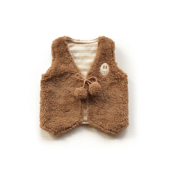 papa 秋冬<em>新生儿</em>仿羊羔绒<em>小马甲婴儿</em>马甲男女