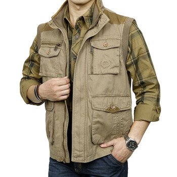 正品afs Jeep吉普立领<em>摄影</em>男士双面<em>穿马甲</em> 多口