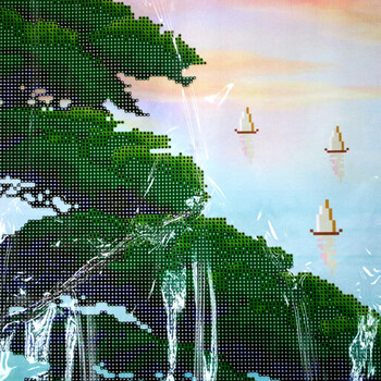 
                                        鸿胤皇室蒙娜丽莎5D钻石绣十字绣贴钻画水晶钻石画迎客松魔方钻满钻新款客厅风景系列大幅圆钻粘 QT6250 长1.47米*宽0.63米                
