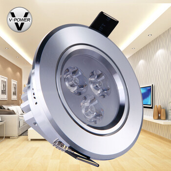 V-POWER 3W射灯LED背景墙灯全套客厅吊顶筒灯一体化天花灯节能灯具 多瓦数选择 3W暖白光C02