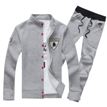 欧<em>以纯男卫衣</em>套装 男 韩版休闲棒球服运动套装