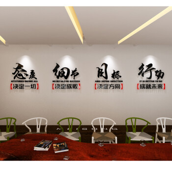 细节水晶亚克力3d立体墙贴画企业办公室公司会议室励志标语装饰品
