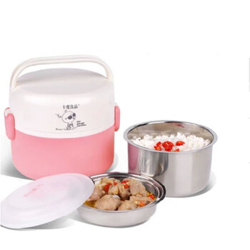 Seed/十度良品 SD-933 电热饭盒 加热饭盒不锈钢 保温 电饭盒 粉色