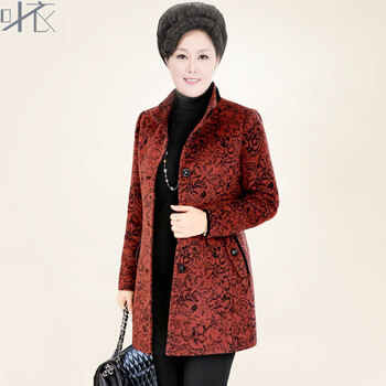 叶衣 <em>中老年女装</em>羊毛呢外套秋冬装 <em>时尚</em>妈妈装