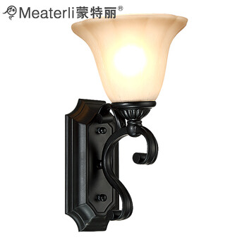 蒙特丽 客厅卧室书房玄关床头灯CH003-B 美式田园复古壁灯(B) 1头 配送led灯泡(E27黄光5W)