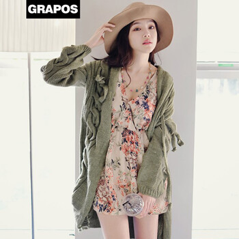 GRAPOS2014秋季女装韩版高贵优雅<em>复古麻花</em>