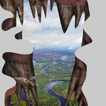 江山如画 大型3D地贴 手绘喷绘10㎡油画立体壁