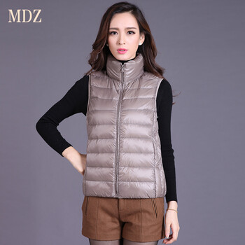 梦黛姿 新品冬款女装 羽绒服<em>女款马甲</em> <em>短款</em>羽绒