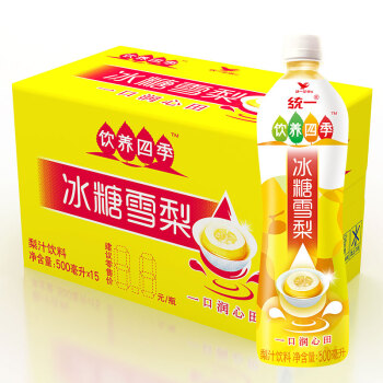 统一 冰糖雪梨（梨汁饮料） 500ml*15瓶 整箱装