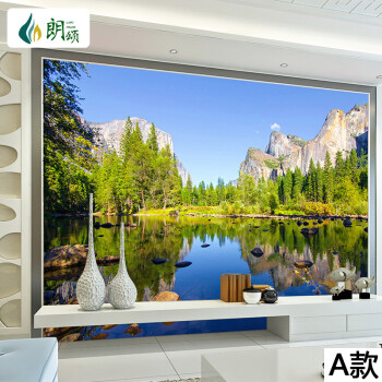 朗颂现代简约3d立体自然风景客厅电视背景墙