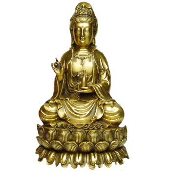 古铜官 铜观音菩萨佛像摆件 莲花送子观世音大仕摆设 居家摆设 佛教