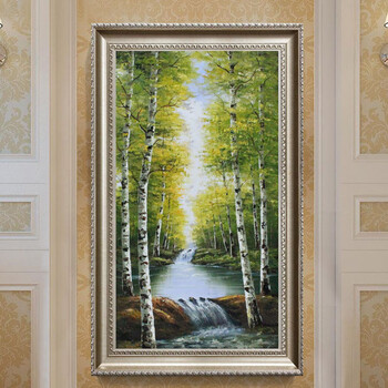 
                                        水竞 走廊挂画 欧式竖幅油画玄关装饰画 70*140cm                