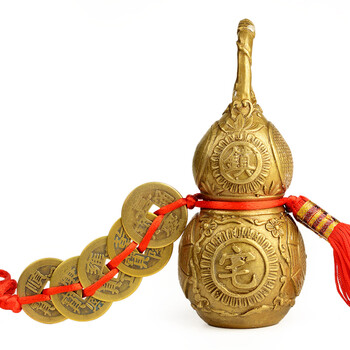 宝泰祥 铜葫芦挂件八卦葫芦摆件宝葫芦家居装饰品铜工艺品 6号铜葫芦
