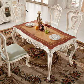 班固家具餐桌欧式实木餐台1.4米长形餐台饭桌