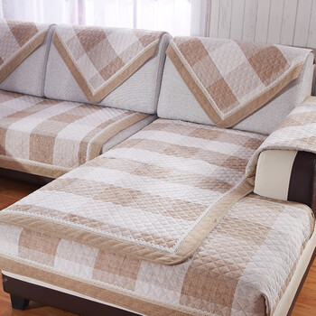 佰鼎（bedding） 新款时尚亚麻绗缝沙发垫 品味驼 90*210cm单片装