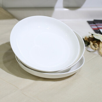 
                                        
                                                            洁雅杰陶瓷餐具 家用盘子陶瓷汤盘(8英寸)白瓷饭盘陶瓷餐具套装 6只装                