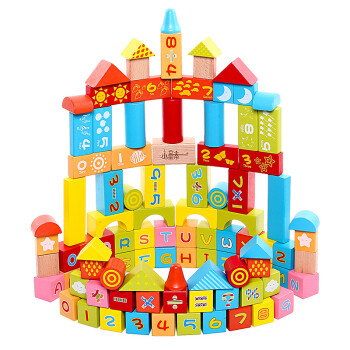 交通积木拼图城堡 100粒 儿童拼插早教益智 1-3岁宝宝