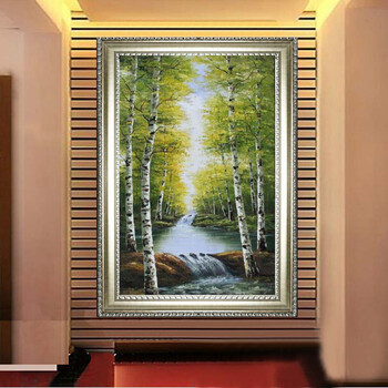 
                                        水竞 走廊挂画 欧式竖幅油画玄关装饰画 70*140cm                